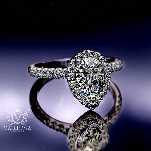 1.60ct Pear Diamond Gold Engagement Ring - 02US93